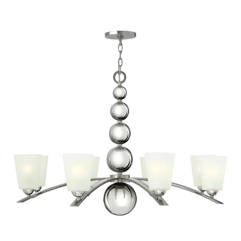 Vancleave 8 - Light Shaded Chandelier, Polished Nickel