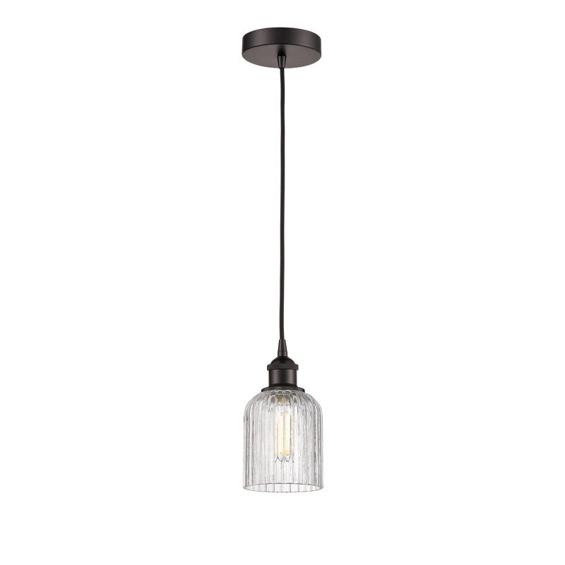 Luminaire suspendu 5 po Edison Addeline, Bronze frotté à l'huile, Clair