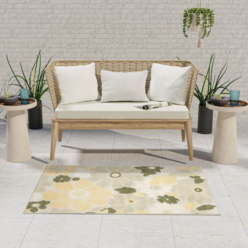 Tapis moderne ivoire Nourison Aloha, Rectangle 2 pi 8 po x 4 pi