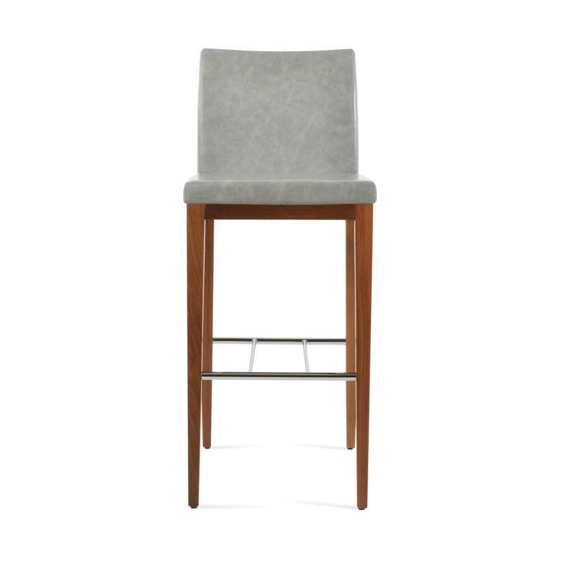 Tabouret de bar et de comptoir en bois de frêne noir Aria, Gris clair, Tabouret de comptoir (siège d’une hauteur de 24