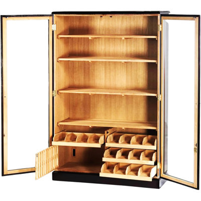 Gold Brass Stainless Steel Cigar Humidor