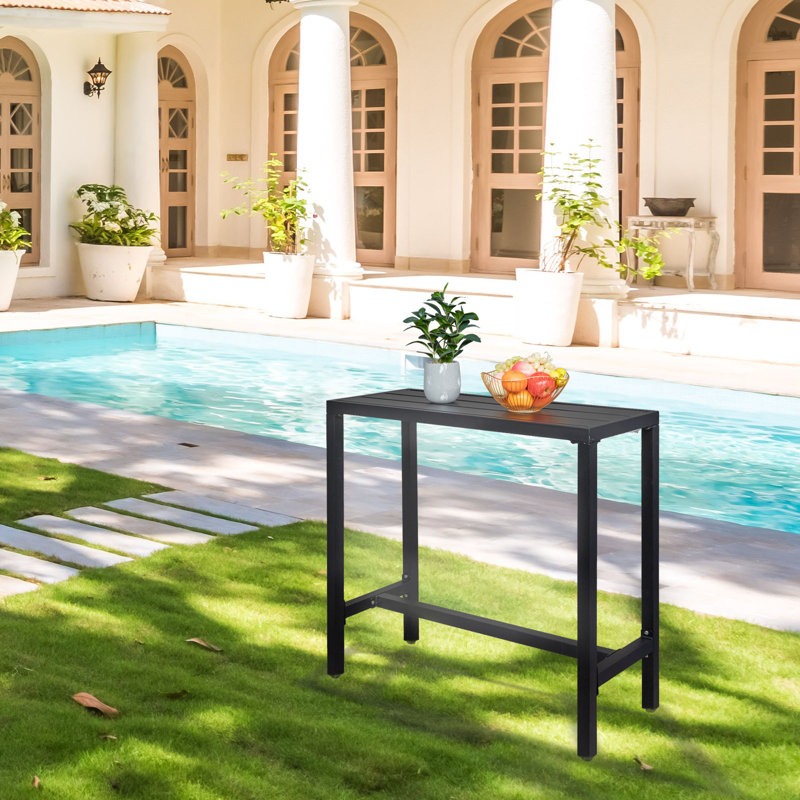 Rectangular Metal Outdoor Bar Table , 40'' in. W 15.6'' in. D