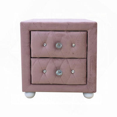 Montreux Nightstand in Pink Fabric