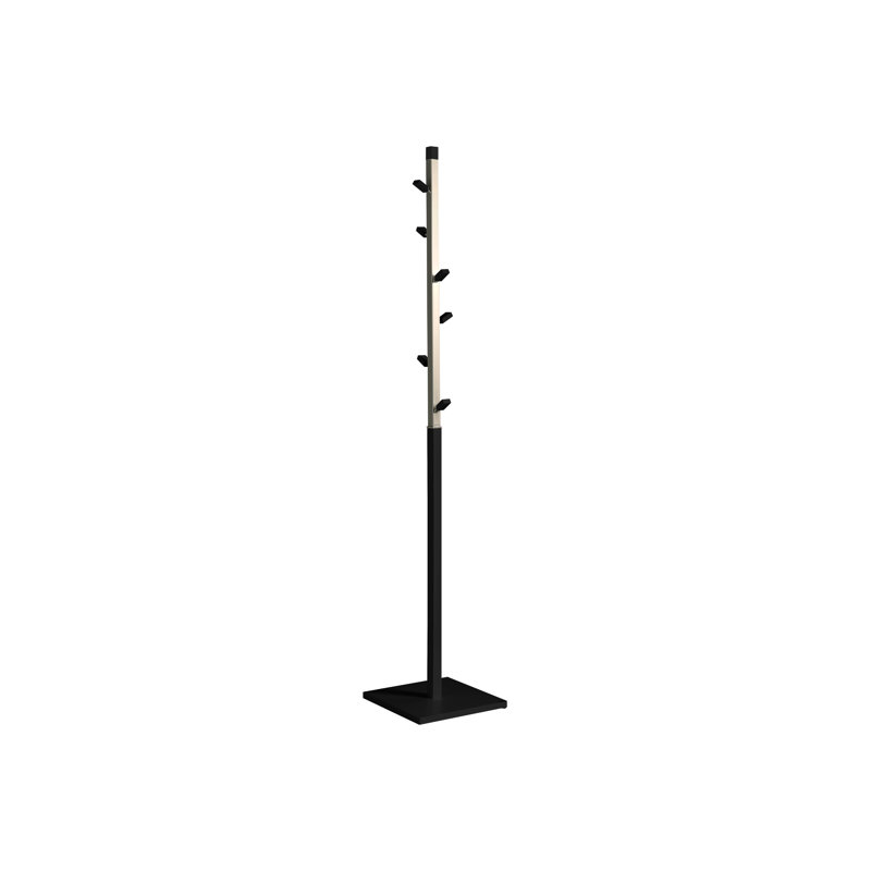 Belgica Freestanding 6 - Hook Coat Rack, Black