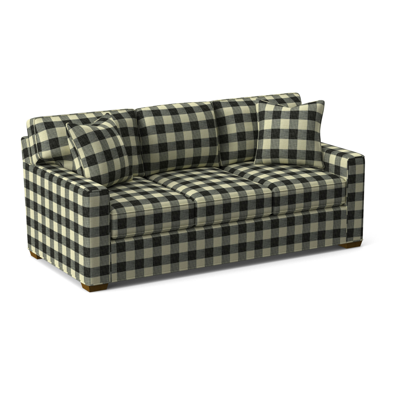 Gramercy Park 81'' Upholstered Sofa, Black Buffalo Check; 0120-81, Havana Finish