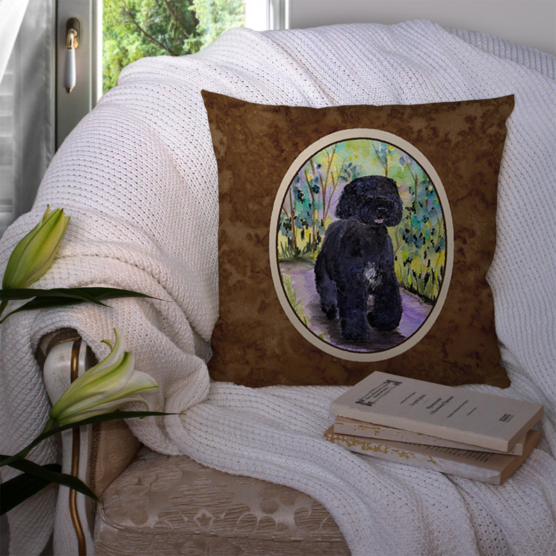 Coussin décoratif intérieur/extérieur brun portugais water dog