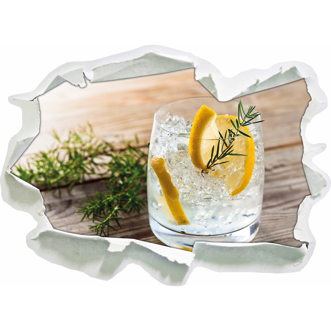 Wandtattoo Gin Tonic Lemon Drinks auf Eis