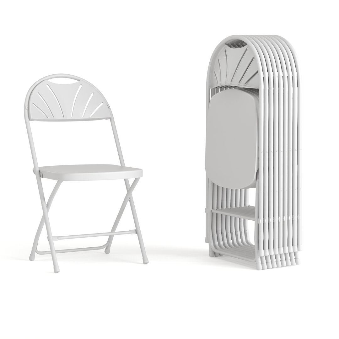 650 lb. Rated Plastic Fan Back Folding Chair for Commercial Use & Events (Set of 24) Inbox Zero 