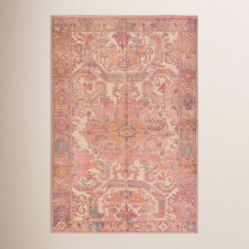 Framboise Washable Oriental Indoor Rug, Rectangle 5' x 8'