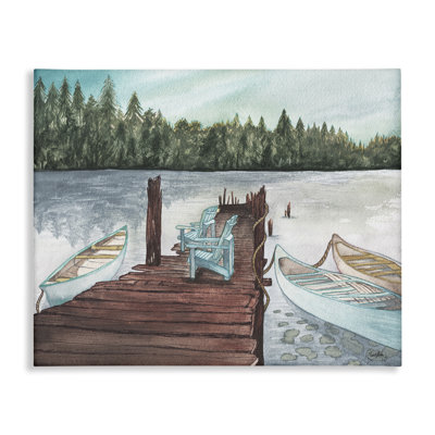 "Canoes at Lake Dock", art mural par Elizabeth Medley