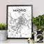 Madrid City Map - No Frame Print-1448801790