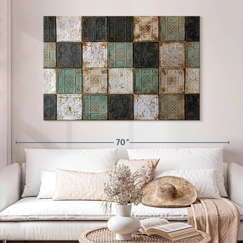 Lilie Old Ceiling Tiles, 34" H x 51" W