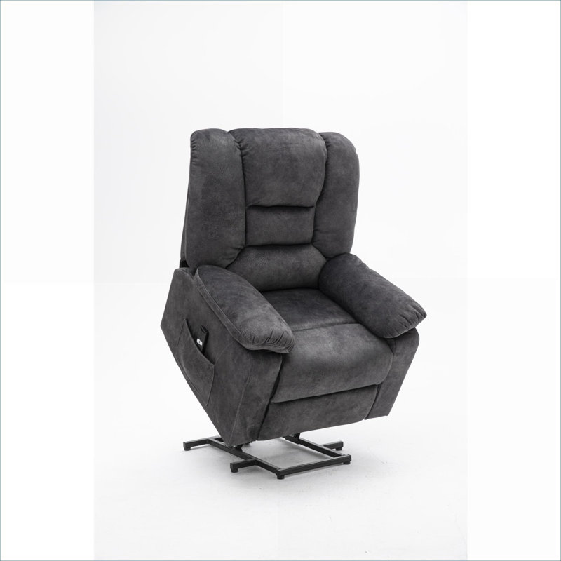 Fauteuil inclinable électrique en velours bleu avec massage et chauffage Living Room FlowLuxe