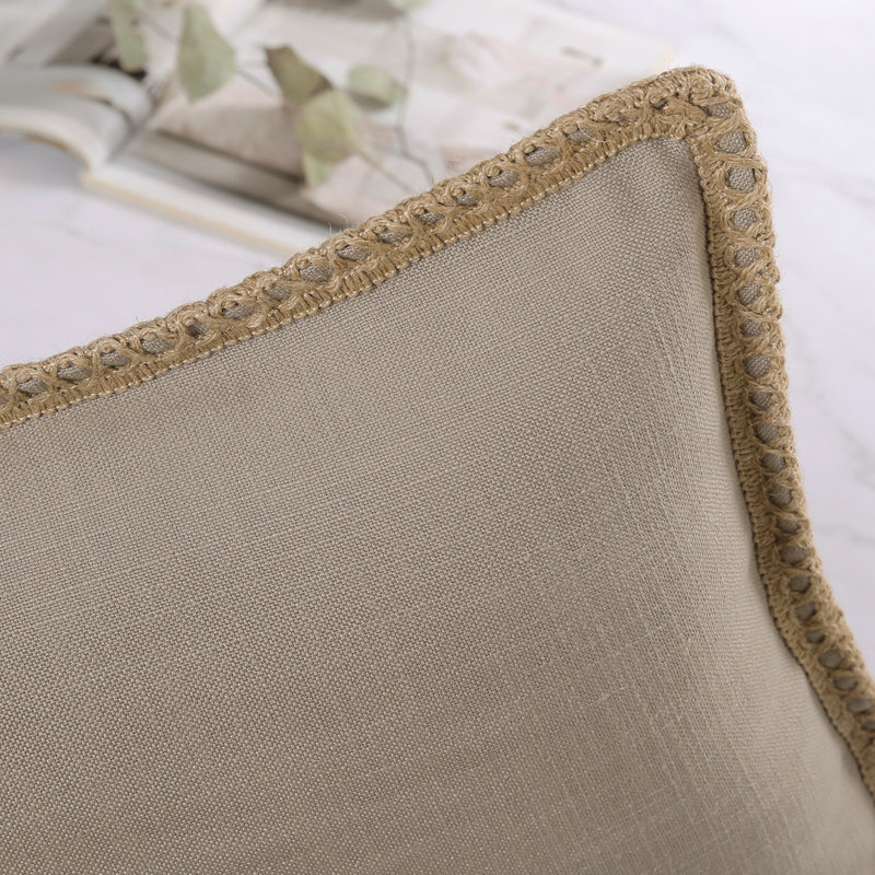 Coussin décoratif, Beige, Carré 22 po