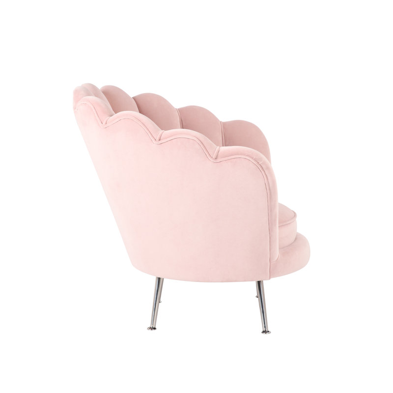 Toro Velvet Barrel Chair, Pink, Silver