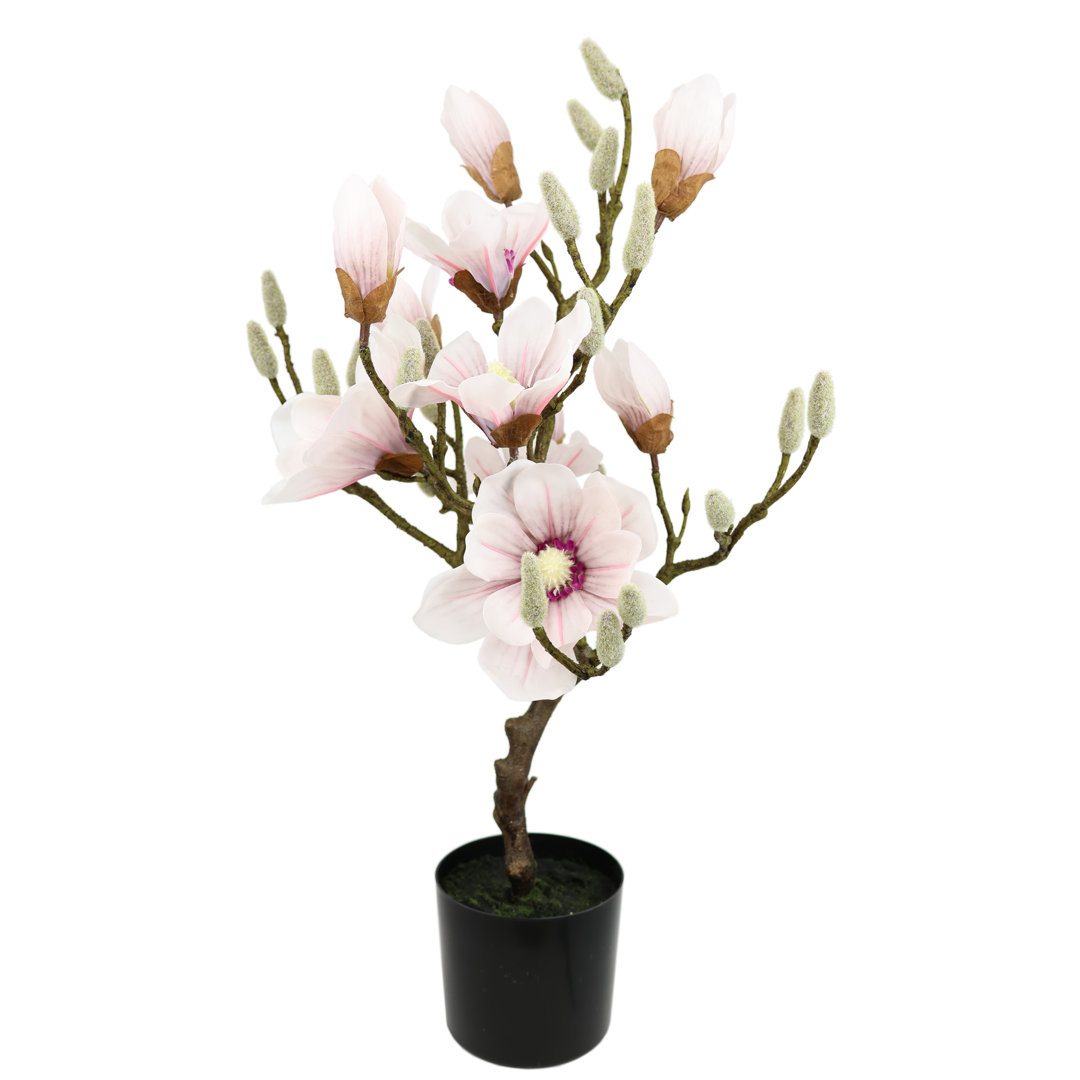 Kunstbaum Magnolie im Topf Magnolienbaum künstlich Kunstpflanze Kunstblume Zimmerpflanze Topfblume