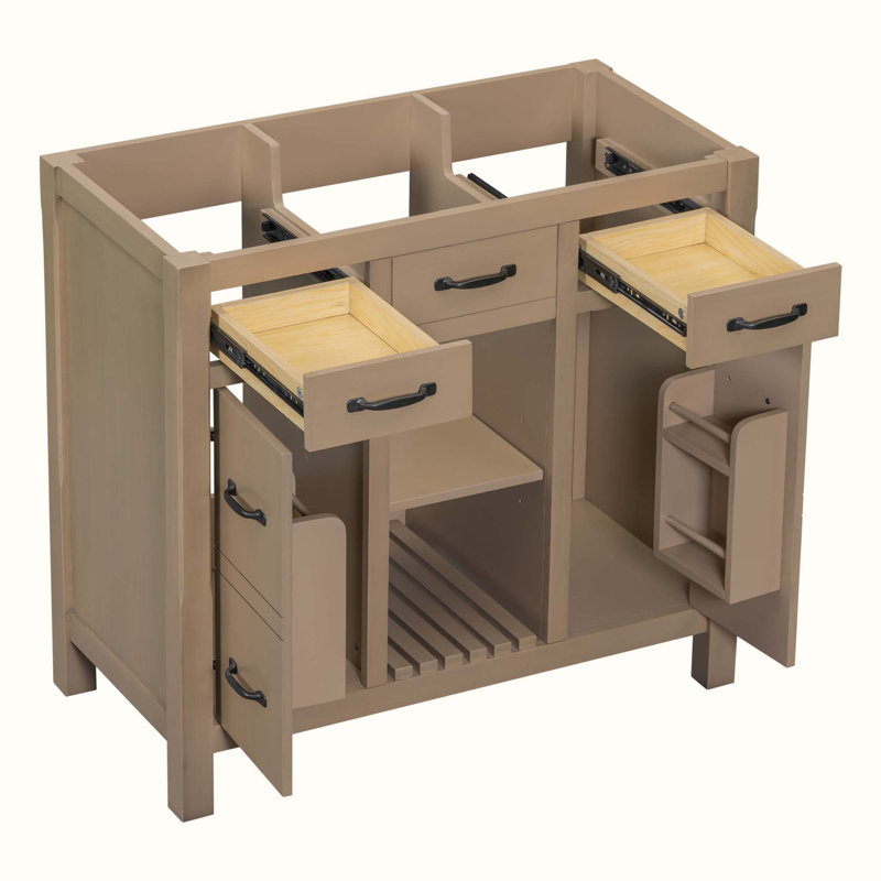 Base de meuble-lavabo simple 35,51 po seulement, Bois