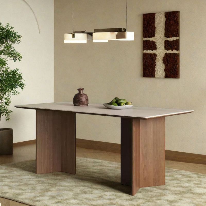 Italian-style slate dining table, 29.5"H x 70.9"L x 31.5"W