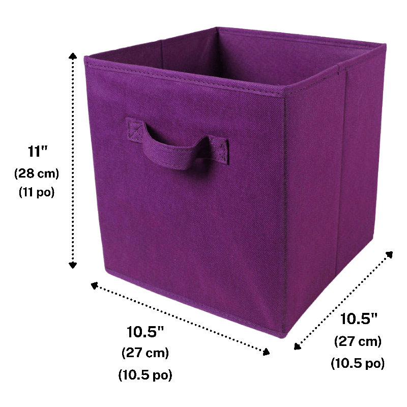 Cube ou bac en tissu pliable, Mauve