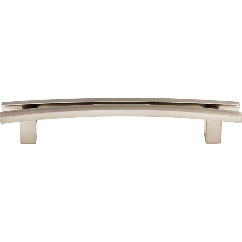Flared 5" Center to Center Bar pull, Brushed Satin Nickel