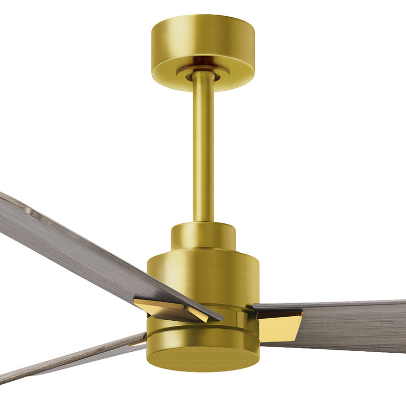 Alessandra 42'' Ceiling Fan, Gray Ash Tone, Brushed Brass