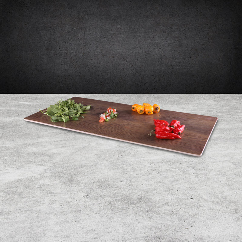 Planche à fromage en mélamine, Noyer, H 0,63 po x l 20 po x P 10 po