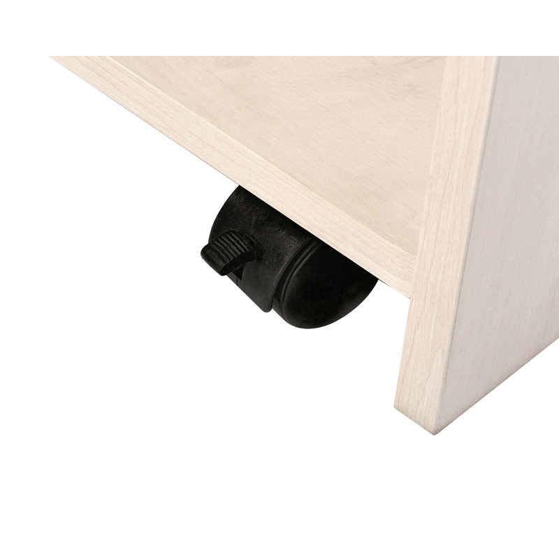 White Melamine Portable Presentation Lectern with Wheels