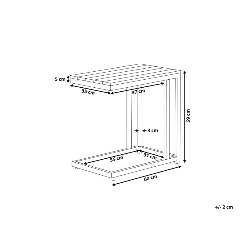 Messina 1 60cm L Outdoor Side Table