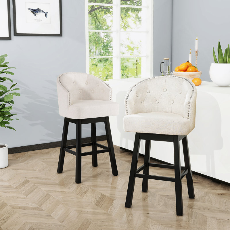 Ensemble de 2 tabourets pivotants Ogden Kd, Beige
