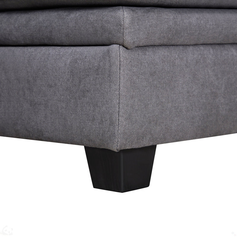 Grand canapé modulaire moderne en U, Lin gris foncé