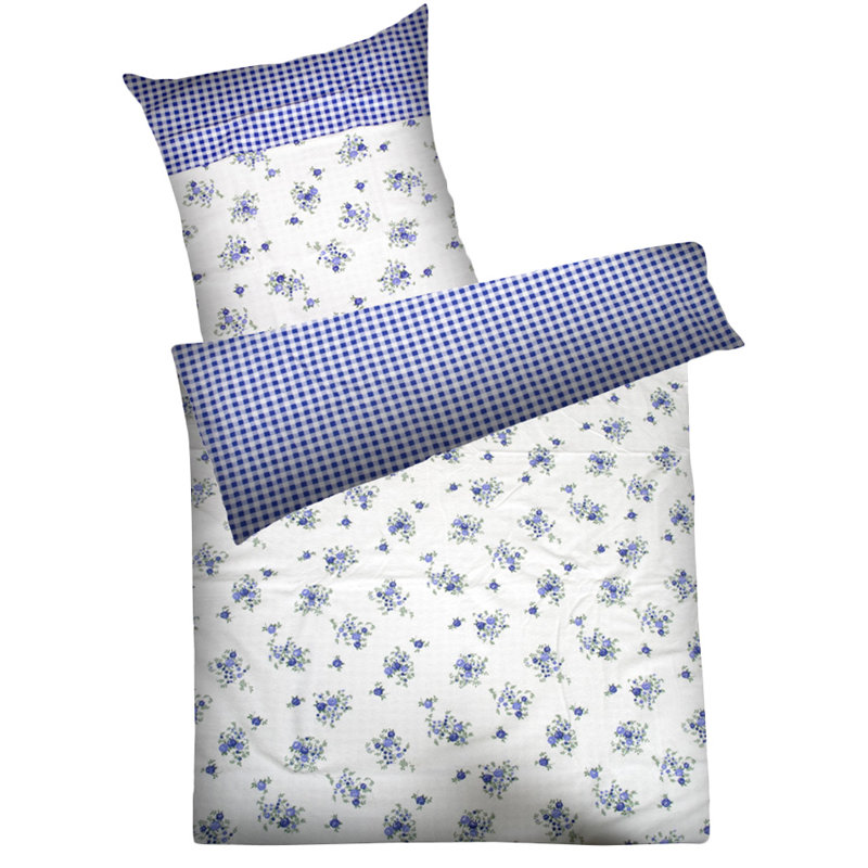 Wendebettwäsche, Blue, 155 x 200cm Duvet Cover + 1 Pillowcase