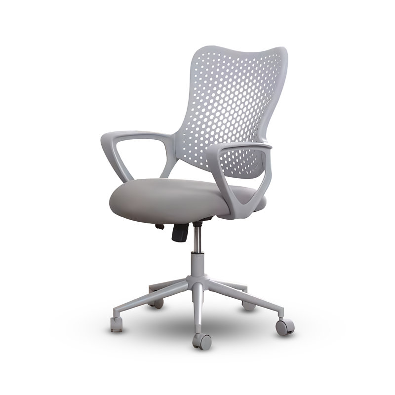 Ergonomic Mesh Task Chair with Adjustable Height and Swivel Base, Gray, Gray