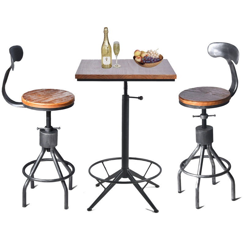 Kaimilani 2 - Person Pine Solid Wood Top Four Leg Dining Set