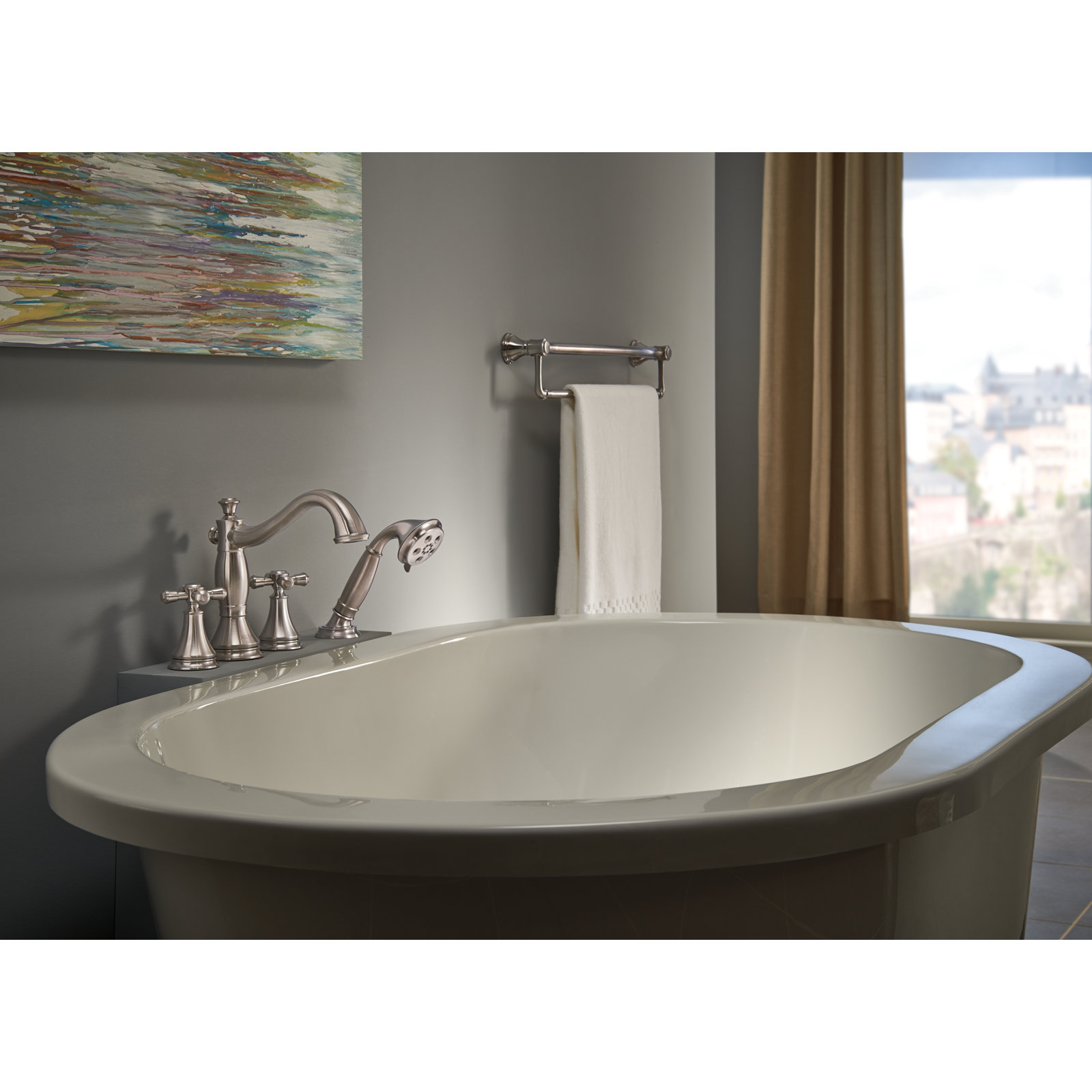 Cassidy™ Deck Roman Tub Faucet with Diverter, Stainless Steel