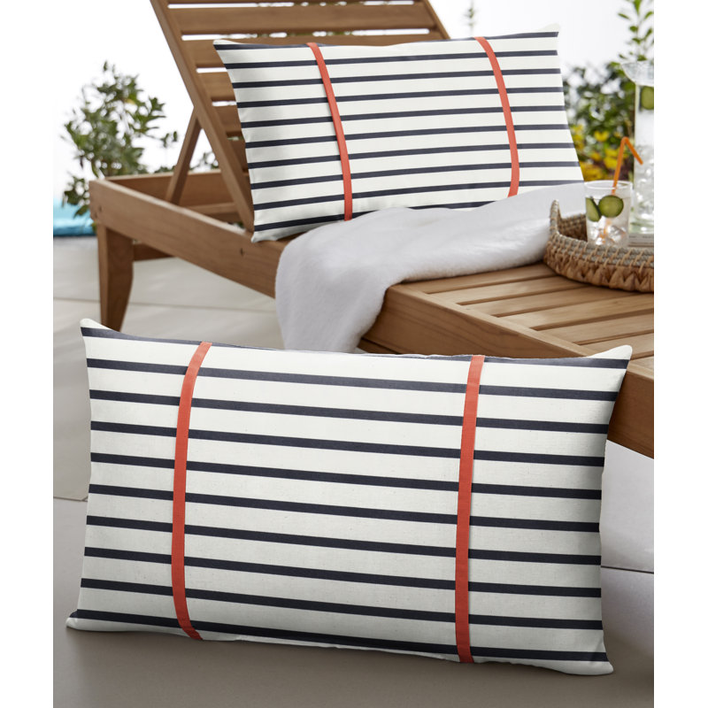 Housse et insert de coussin rectangulaire Stonebrook, 12 po x 24 po, Orange corail melon