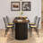 Black Half-circle Solid Wood Butterfly Leaf  Dining Table-911472442