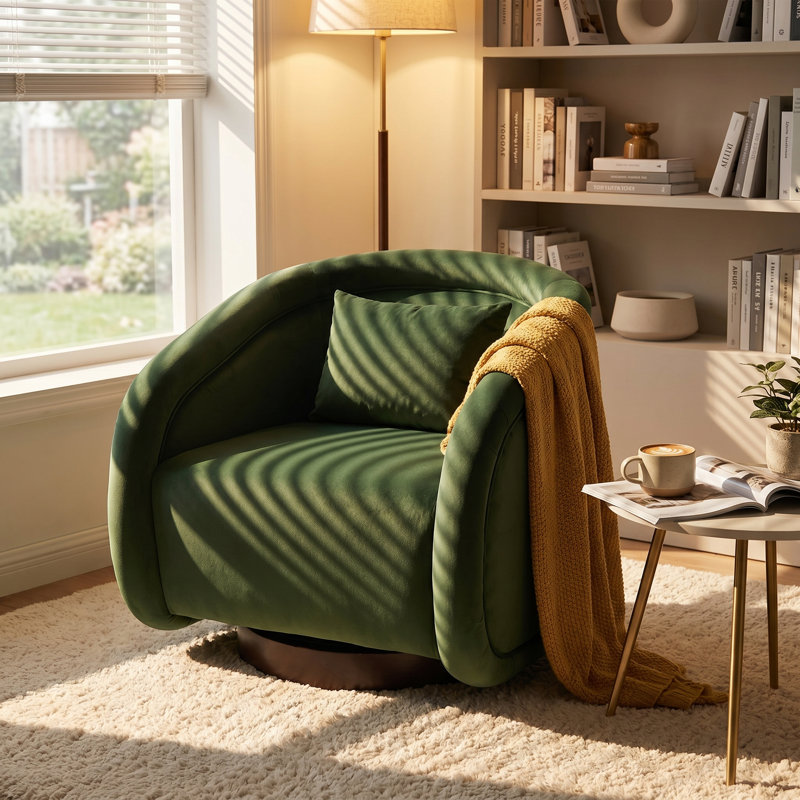 Fauteuil d'appoint rembourré 30,7 po, Velvet Green