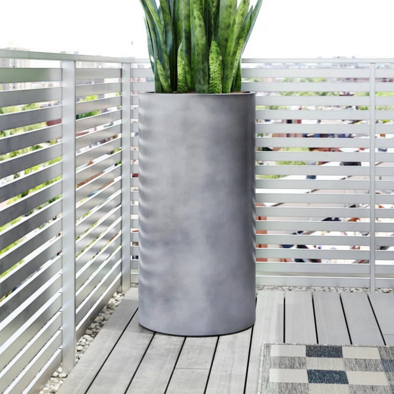 Paes Handmade Planter, Gray, 31" H x 16" W x 16" D
