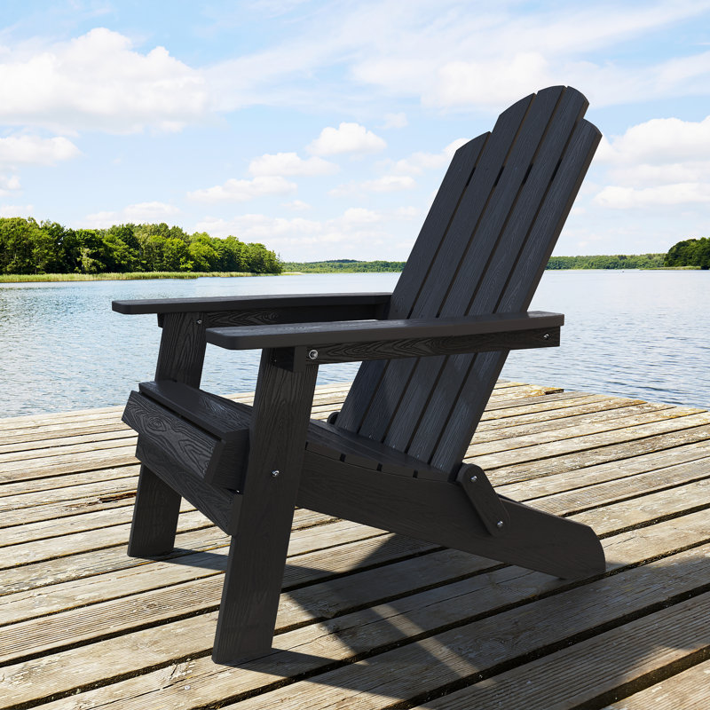 Our Store Outdoor Adirondack Chair, Black