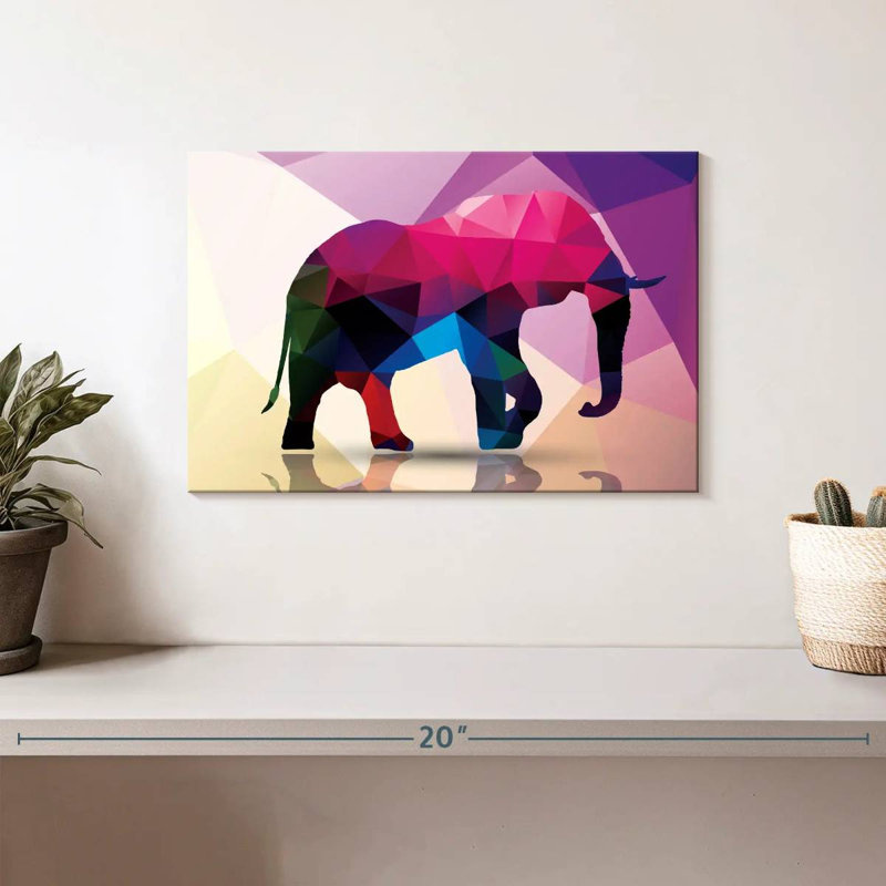 Brampt Geometric Elephant, 8" H x 12" W