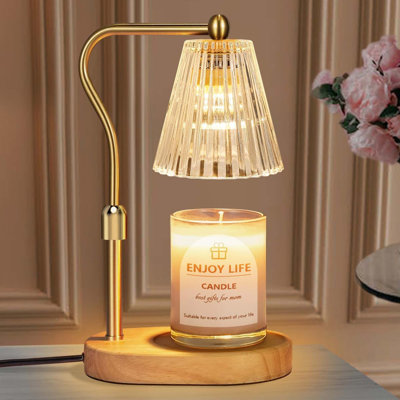 Adjustable Candle Warmer Lamp With Timer And Dimmer, Vintage Home Decor For Bedroom, Mother's Day Gift, Scented Jar Holder