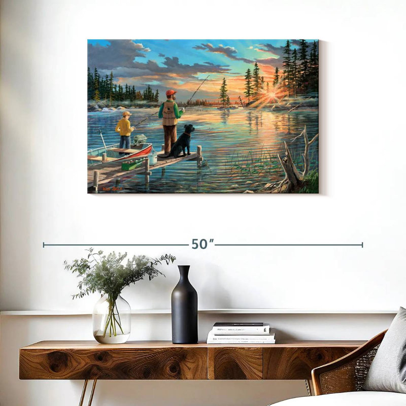 Fishing At Dawn, 24" H x 36" W