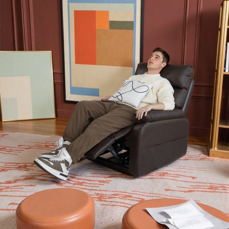 Fauteuil inclinable électrique de qualité supérieure sans gravité, Marron foncé