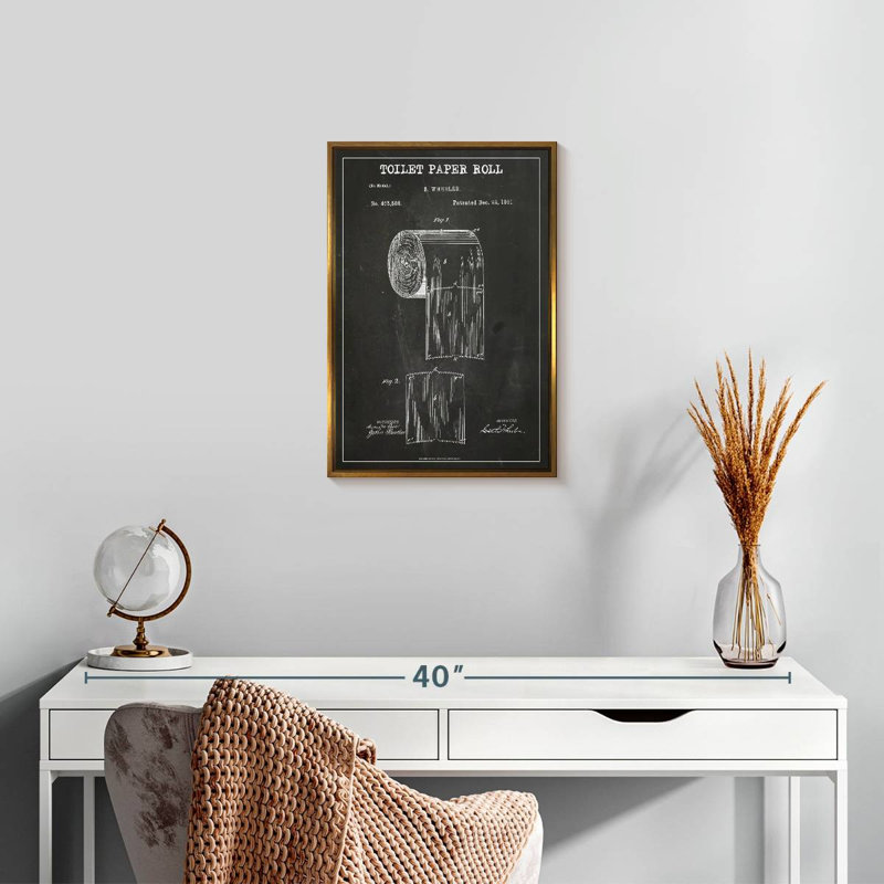 Rouleau de papier hygiénique BW Monténégro, 13" x 19", Cadre flottant doré