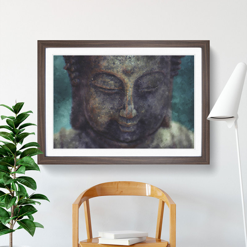 Buddha Statue Vol.10 - Picture Frame Painting, 27cm H x 36cm W x 2cm D, Walnut