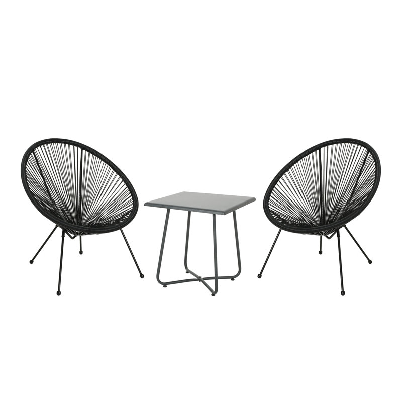 Ensemble de conversation en rotin Josephson, Noir