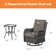 Schutt 3 Piece Furniture Set Wicker Swivel Chairs and Side Table with Cushions