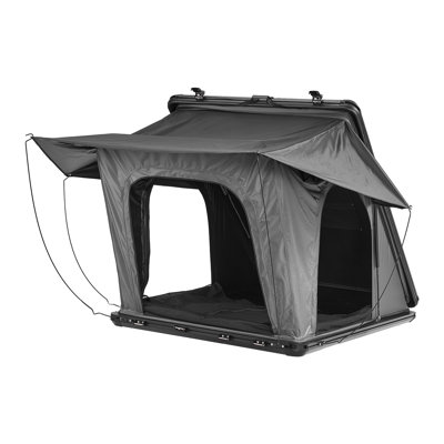 Rooftop Tent Hard Shell, 2-3 Person Aluminum Roof Top Tent Hardshell with Tri-Color LED Light, Thick Mattress & 1 Window, Waterproof Windproof Overland Camping Car Roof Rack for Jeep SUV Pickup