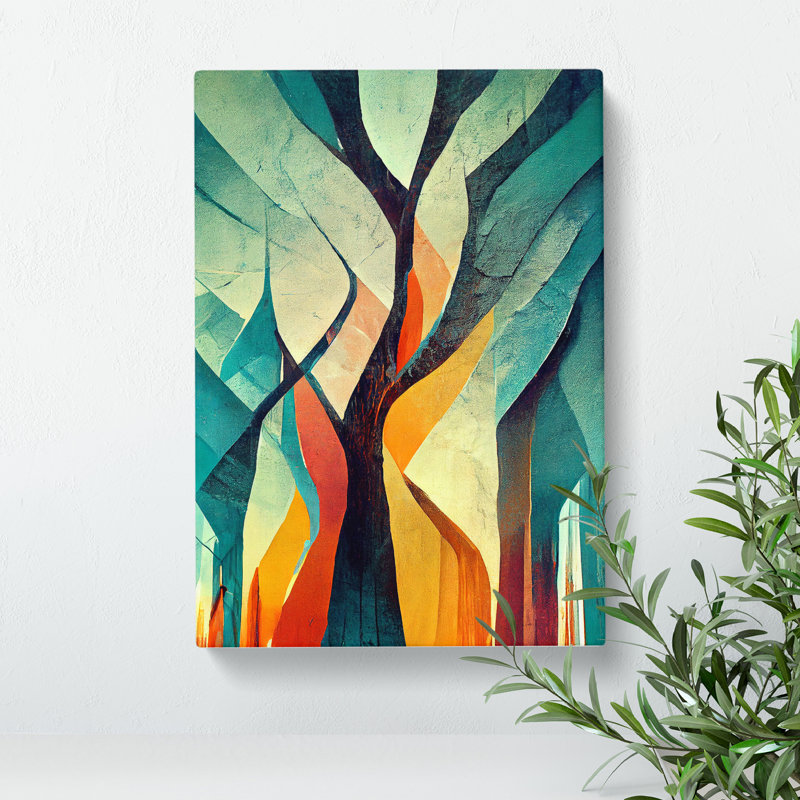 XV1022-4743X Tree Abstract Art No.6 - Print, 50cm H x 35cm W, Wrapped Canvas, No Matte