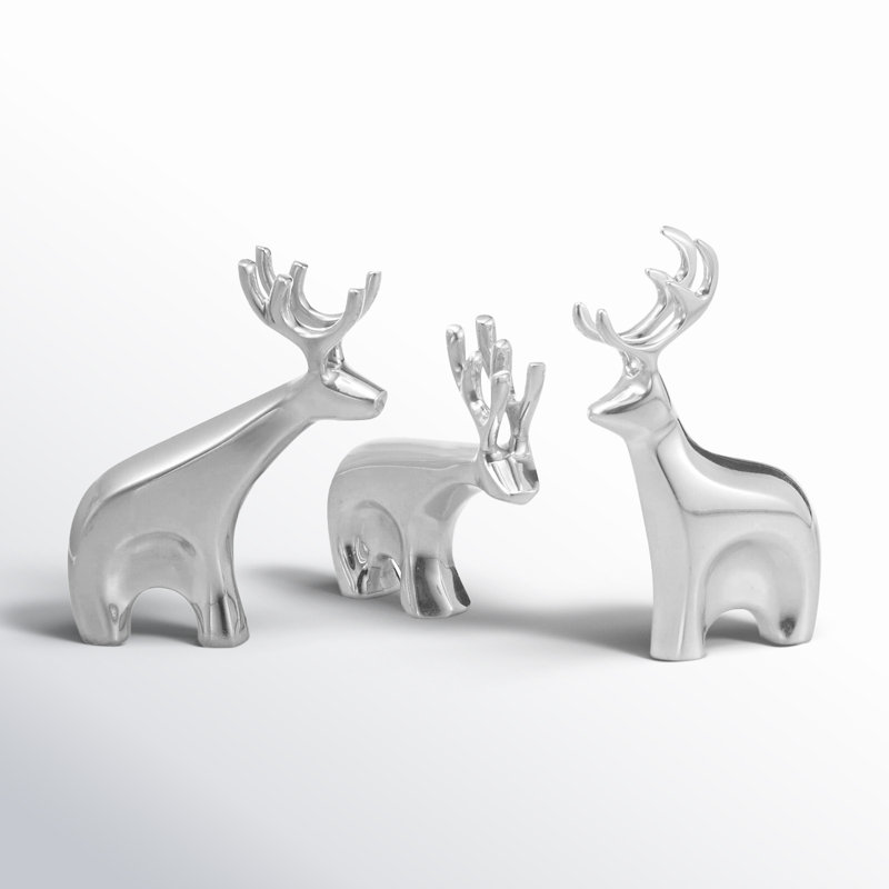 Miniature Reindeer Set, 4.25" H x 3.5" W x 2" D